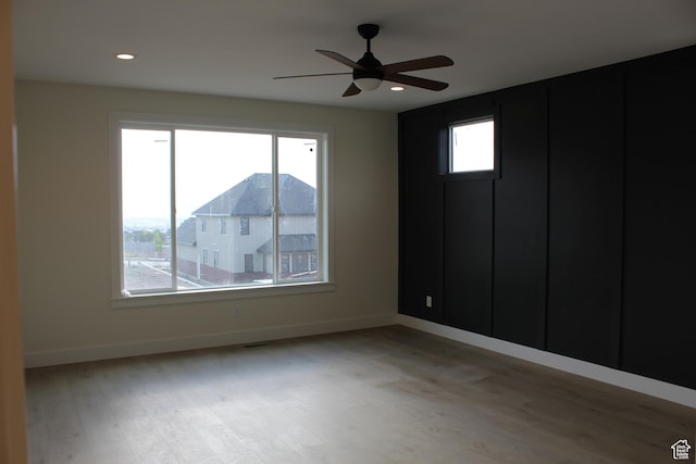 1318 S 1090 E, Salem, UT 84653 - empty room featuring wood finished floors, ceiling fan, and recessed lighting