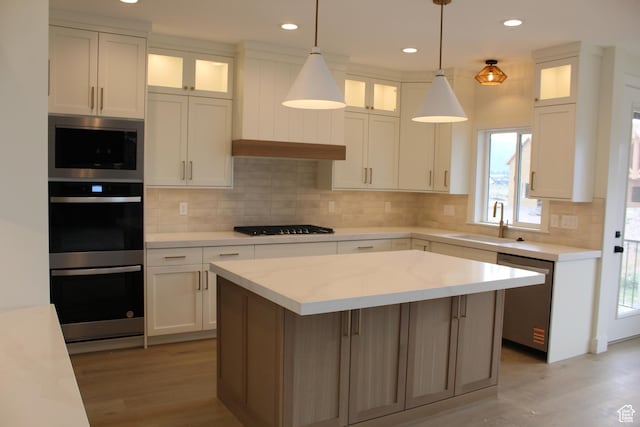 1318 S 1090 E, Salem, UT 84653 - kitchen featuring appliances with stainless steel finishes, plenty of natural light, light countertops, recessed lighting, and white cabinets