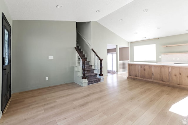616 S 1430 W, Lehi, UT 84043 - foyer entrance with stairs, light wood-type flooring, and vaulted ceiling