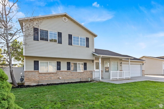 616 S 1430 W, Lehi, UT 84043 - view of front facade featuring brick siding, a garage, concrete driveway, and a front yard