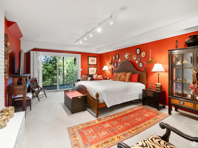 4506 S Gilead Way E, Millcreek, UT 84124 - bedroom with carpet, access to outside, and track lighting