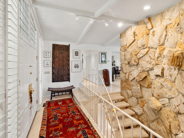 4506 S Gilead Way E, Millcreek, UT 84124 - hallway with track lighting and an upstairs landing