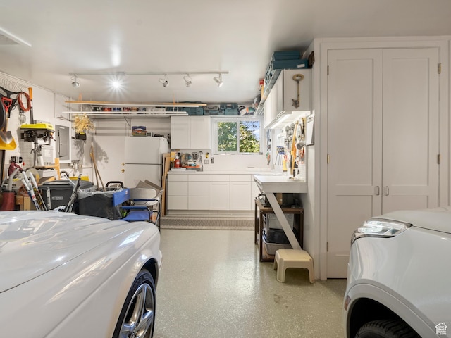4506 S Gilead Way E, Millcreek, UT 84124 - garage with freestanding refrigerator and electric panel