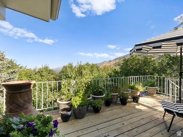 4506 S Gilead Way E, Millcreek, UT 84124 - wooden terrace with a mountain view