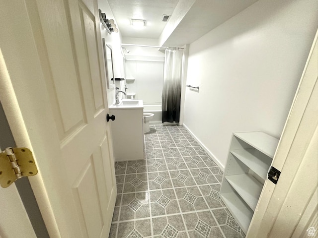 2592 W 2650 N, Clinton, UT 84015 - full bath featuring vanity and shower / bathtub combination with curtain