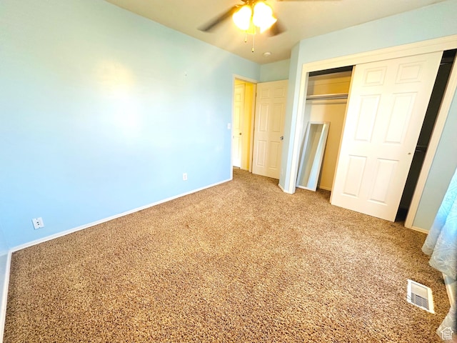 2592 W 2650 N, Clinton, UT 84015 - unfurnished bedroom featuring a closet, carpet floors, and ceiling fan