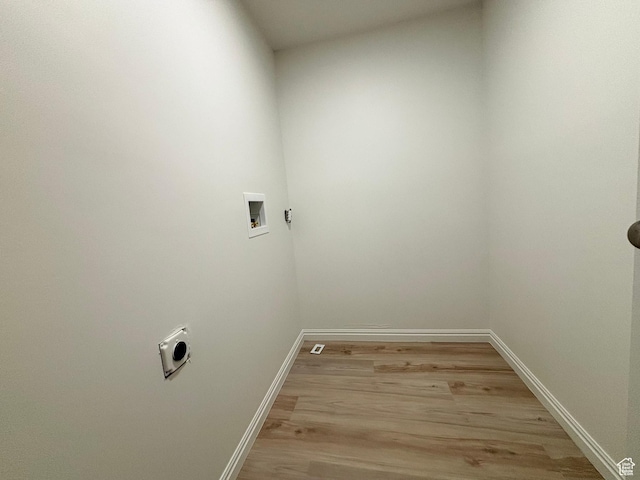 7692 S Chad St, Midvale, UT 84047 - washroom with light wood-type flooring, hookup for a washing machine, and electric dryer hookup