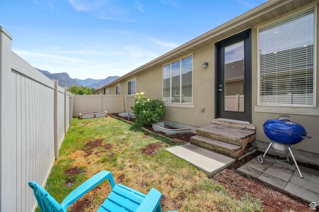 749 E 1600 S, Orem, UT 84097 - fenced backyard featuring entry steps and a mountain view