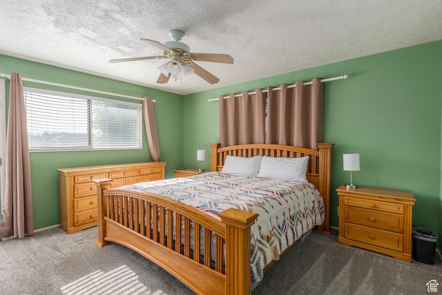 8268 S 865 E, Sandy, UT 84094 - carpeted bedroom featuring a textured ceiling and a ceiling fan
