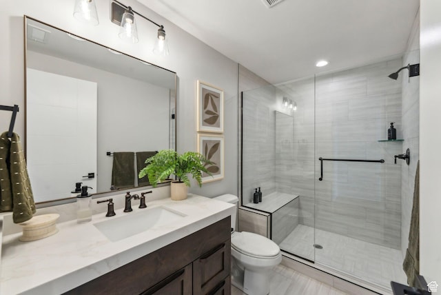 11811 N Apex Way Unit 66, Hideout, UT 84036 - full bath with vanity, a stall shower, and recessed lighting