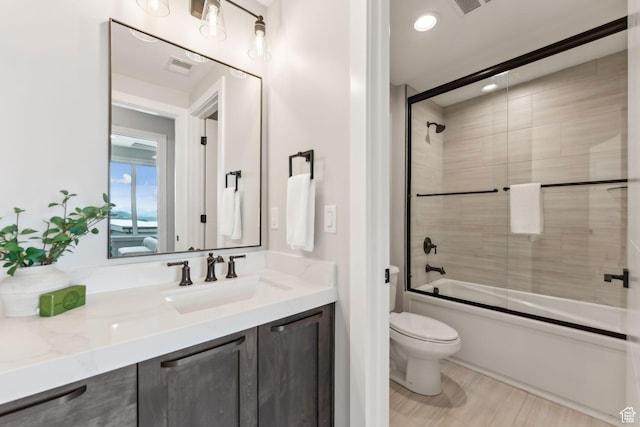 11811 N Apex Way Unit 66, Hideout, UT 84036 - full bath with vanity, shower / bath combination with glass door, and recessed lighting
