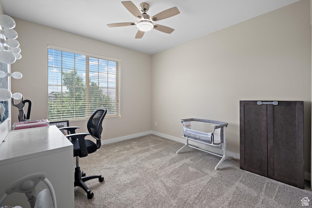 8791 N Suffolk Ln, Eagle Mountain, UT 84005 - office space featuring light carpet and a ceiling fan