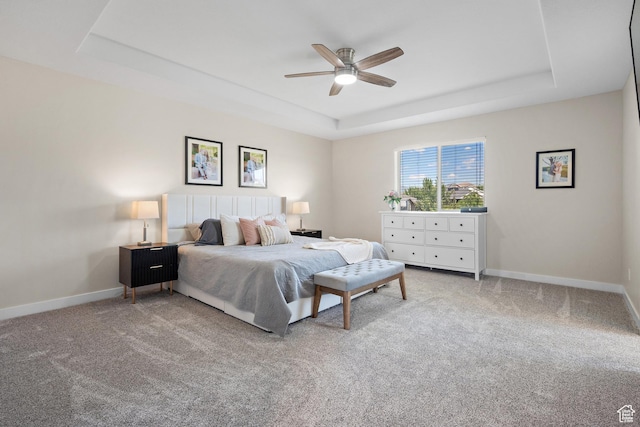 8791 N Suffolk Ln, Eagle Mountain, UT 84005 - bedroom featuring a raised ceiling, carpet flooring, and ceiling fan