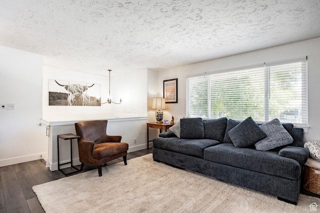5980 S Sweet Basil W, Taylorsville, UT 84129 - living area with wood finished floors, a textured ceiling, and a chandelier
