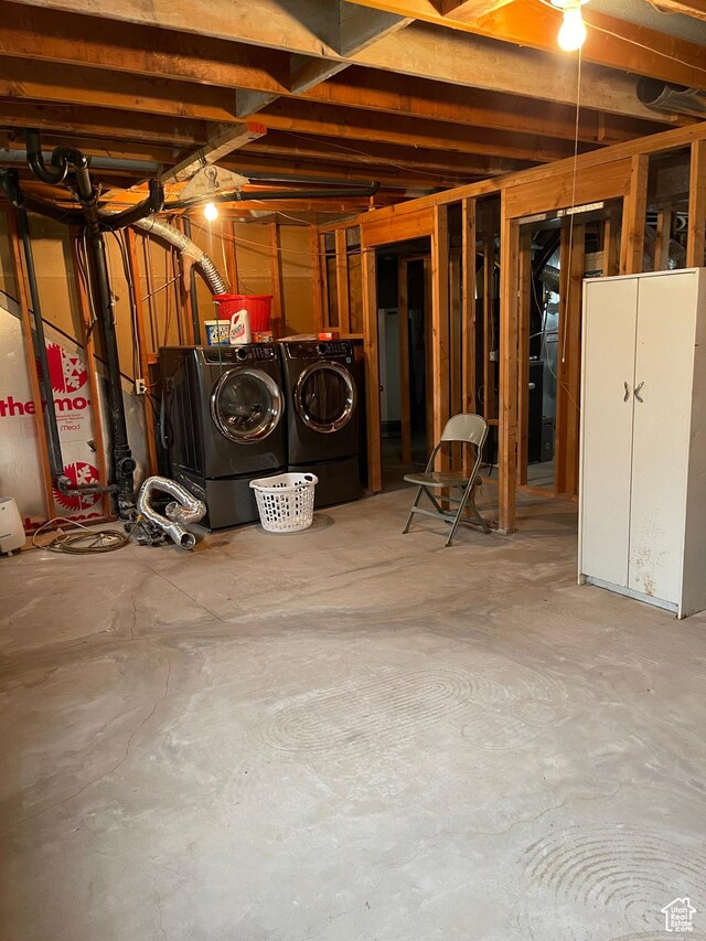 1692 W 300 N, West Point, UT 84015 - below grade area with washer and clothes dryer and water heater