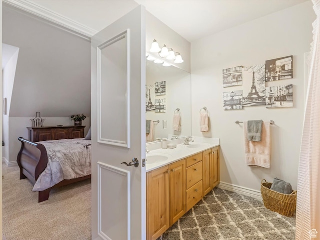1832 E Cottonwood Glen Ct, Salt Lake City, UT 84117 - ensuite bathroom with double vanity and baseboards