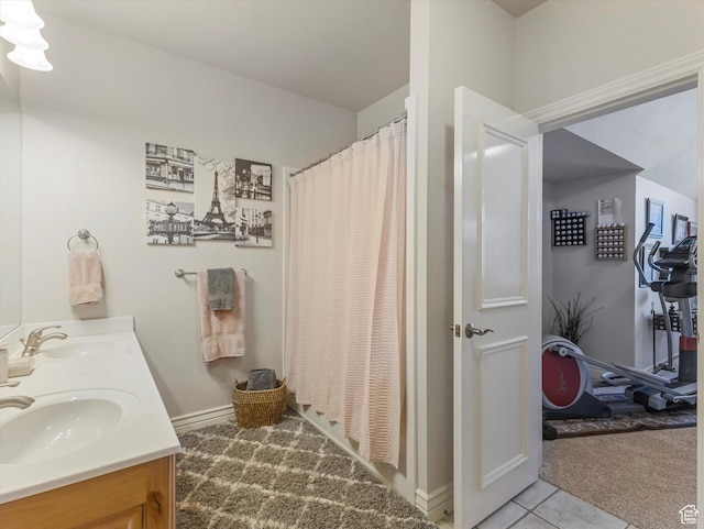 1832 E Cottonwood Glen Ct, Salt Lake City, UT 84117 - full bathroom featuring double vanity and a shower with shower curtain