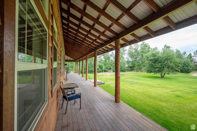 8817 E Mountain Valley Dr S, Huntsville, UT 84317 - wooden deck with a yard