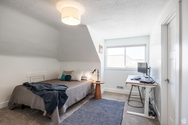 334 N C St, Salt Lake City, UT 84103 - bedroom featuring carpet flooring, a textured ceiling, and an office area
