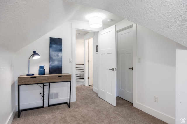 334 N C St, Salt Lake City, UT 84103 - bonus room featuring a textured ceiling, carpet flooring, and lofted ceiling