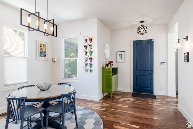 334 N C St, Salt Lake City, UT 84103 - dining room with wood finished floors and a chandelier