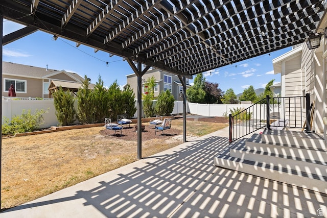 6523 W Bridge Maple Ln S, West Jordan, UT 84081 - fenced backyard with a patio area and a pergola