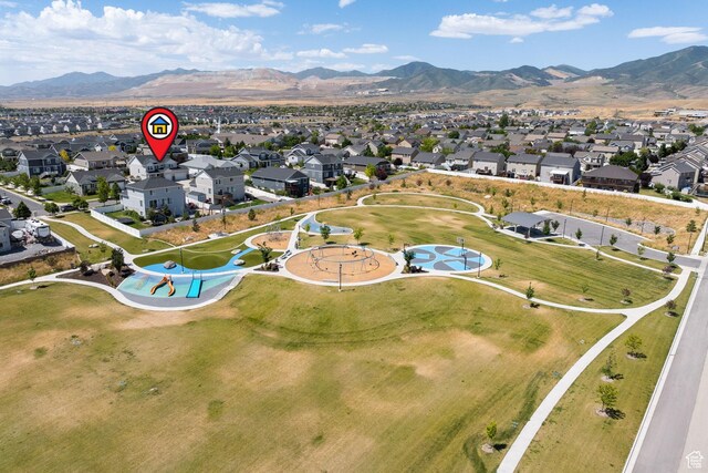6523 W Bridge Maple Ln S, West Jordan, UT 84081 - aerial view of property's location with nearby suburban area and mountains