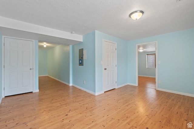 2794 W Harker Ridge Cv, Salt Lake City, UT 84129 - spare room featuring light wood finished floors, a textured ceiling, and electric panel