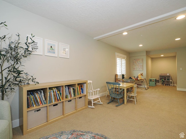 618 E Beaumont Way S, Draper, UT 84020 - playroom with carpet floors, recessed lighting, and a textured ceiling