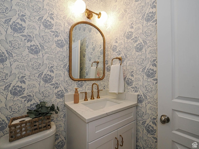 618 E Beaumont Way S, Draper, UT 84020 - bathroom featuring wallpapered walls and vanity
