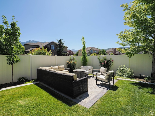 618 E Beaumont Way S, Draper, UT 84020 - fenced backyard featuring outdoor lounge area and a patio area