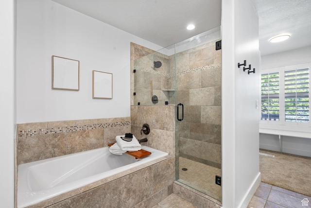 809 W 1320 N, West Bountiful, UT 84087 - full bath featuring a garden tub, a shower stall, and tile patterned floors