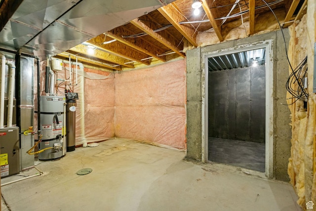 809 W 1320 N, West Bountiful, UT 84087 - unfinished basement featuring strapped water heater and heating unit