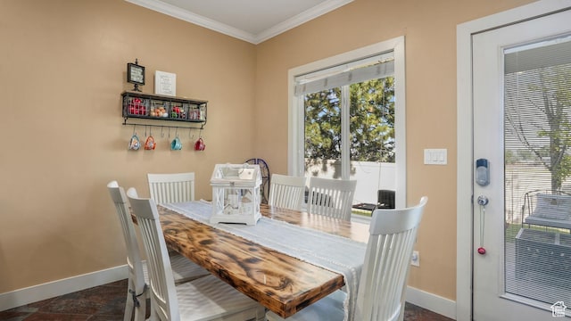 3417 S Kenna Ln Unit 1, West Haven, UT 84401 - dining room featuring baseboards and ornamental molding