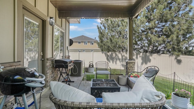 3417 S Kenna Ln Unit 1, West Haven, UT 84401 - view of patio / terrace featuring an outdoor hangout area and a grill
