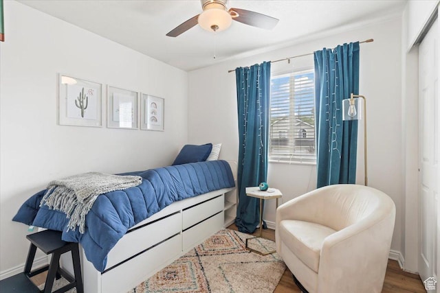573 E Compass Cir S, North Salt Lake, UT 84054 - bedroom with wood finished floors and ceiling fan