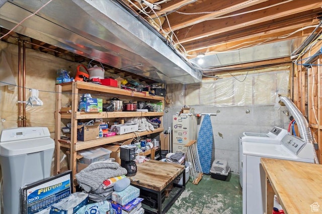 573 E Compass Cir S, North Salt Lake, UT 84054 - unfinished basement with separate washer and dryer and a water softener