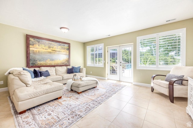 897 W Pfeifferhorn Dr, Alpine, UT 84004 - living room featuring light tile patterned floors and french doors