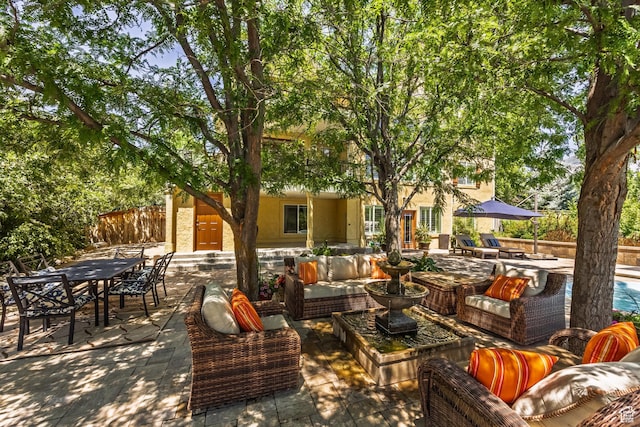 897 W Pfeifferhorn Dr, Alpine, UT 84004 - view of patio with an outdoor hangout area, outdoor dining area, and a swimming pool