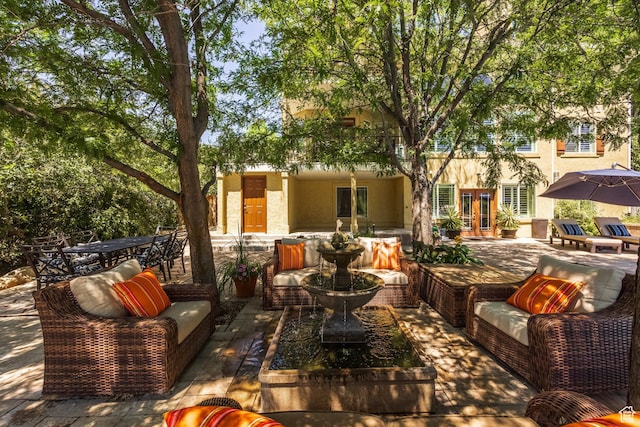 897 W Pfeifferhorn Dr, Alpine, UT 84004 - view of patio featuring french doors, outdoor dining area, and an outdoor hangout area