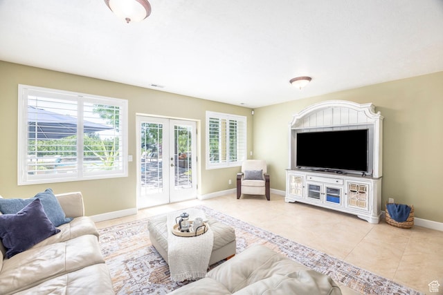 897 W Pfeifferhorn Dr, Alpine, UT 84004 - living area with tile patterned floors and french doors
