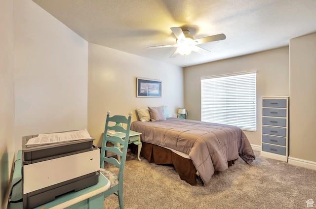 483 W 3500 N, Pleasant View, UT 84414 - carpeted bedroom with ceiling fan and a textured ceiling