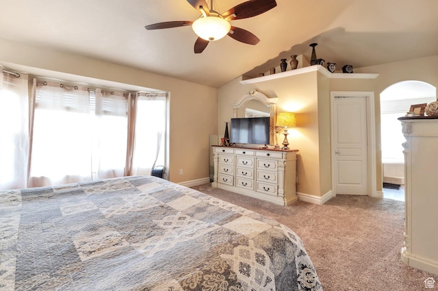 483 W 3500 N, Pleasant View, UT 84414 - carpeted bedroom with vaulted ceiling and ceiling fan