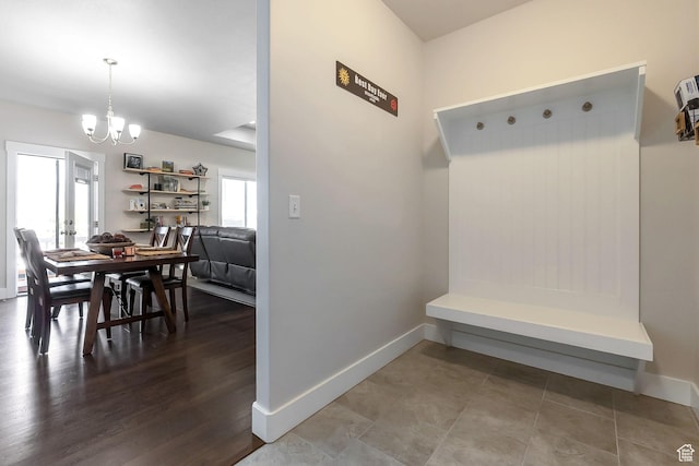 2460 N 2825 W, Plain City, UT 84404 - mudroom with a chandelier and baseboards