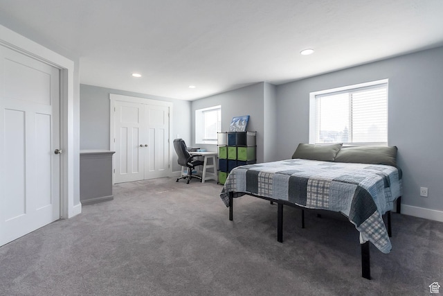 2460 N 2825 W, Plain City, UT 84404 - carpeted bedroom featuring an office area, recessed lighting, and a closet