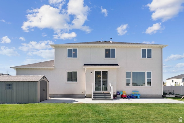 1346 W 1250 S, Springville, UT 84663 - rear view of house with a patio area, a storage unit, and stucco siding