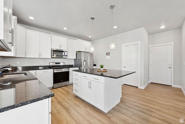 1346 W 1250 S, Springville, UT 84663 - kitchen featuring stainless steel appliances, light wood-style flooring, white cabinetry, and recessed lighting