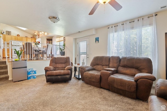 2132 W 2175 N, Clinton, UT 84015 - living area featuring carpet and ceiling fan