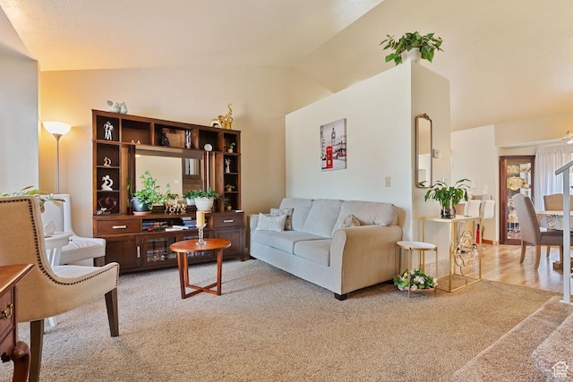 2132 W 2175 N, Clinton, UT 84015 - living area with vaulted ceiling and light carpet