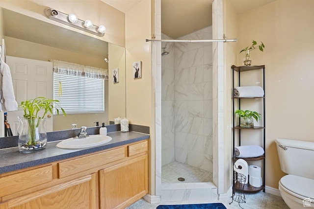 2132 W 2175 N, Clinton, UT 84015 - bathroom featuring vanity, a tile shower, and tile patterned floors
